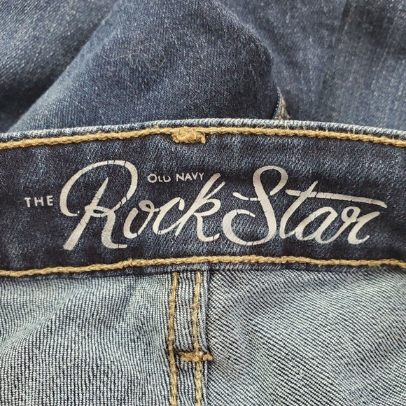 CC - Old Navy Rockstar Skinny Jeans Womens 2 Regular Dark Wash Low Rise Stretch - Picture 3 of 6